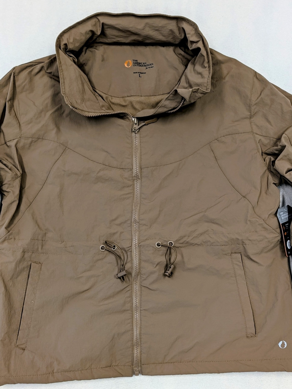 American Outdoorsman Men's Outdoor Jacket High Collar Drawstring Waist Pockets